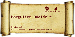 Margulies Adolár névjegykártya